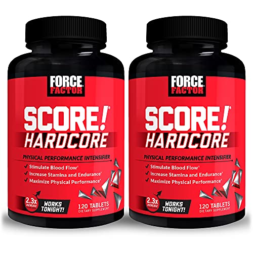 Force Factor SCORE!, 2-Pack, Hardcore Nitric Oxide Booster Supplement for Men with L-Citrulline, Yohimbe, Black Maca & B Vitamins to Increase Stamina, Maximize Physical Performance, 240 Tablets