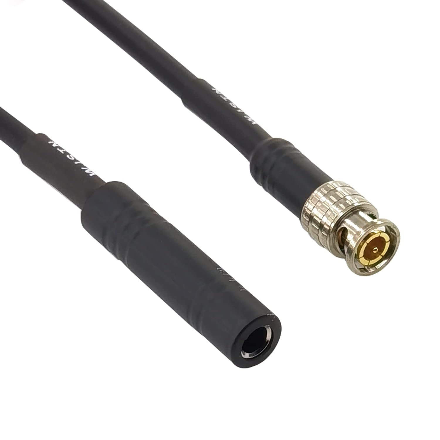 WJSTN 8-in BNC Male to 1/4" (6.35mm) Mono TS Female Adapter 50-Ohm RG316 Coax Cable for Surveillance CCTV Camera System from DVR to TV 2Pack