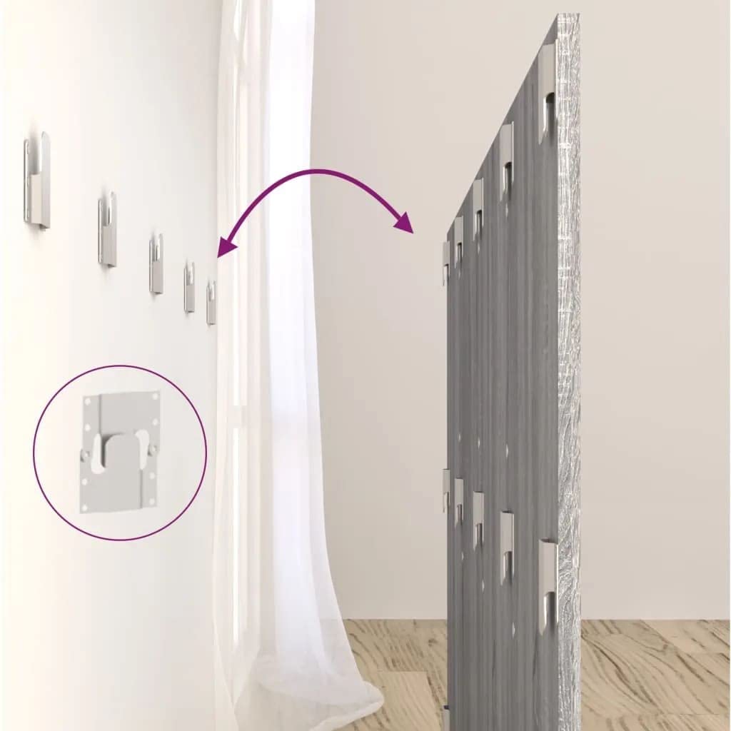 vidaXL Tête de Lit avec Armoires Accessoire de Lit Tête de Lit Murale Flottante Meuble de Chambre à Coucher Sonoma Gris Bois d'Ingénierie