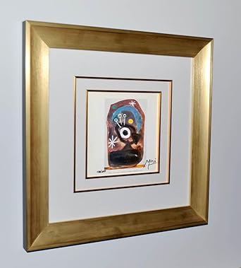 Signed JOAN MIRO "STELE" Art Print, Autographed, Numbered, Frame, UACC COA, PLAQUE