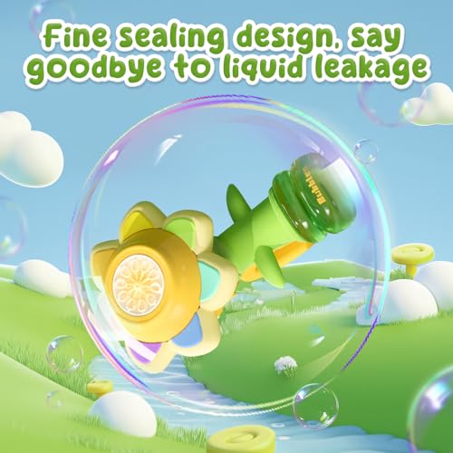 image for JOI MEW Sunflower Bubble Machine for Kids, Automatic Bubble Gun with C