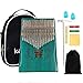 JIAN YA Kalimba 17 Keys Thumb Piano Solid Finger Piano with Backpack and Kalimba Basic Course Great for Pinger Piano Beginners and Advanced (Butterfly Blue)