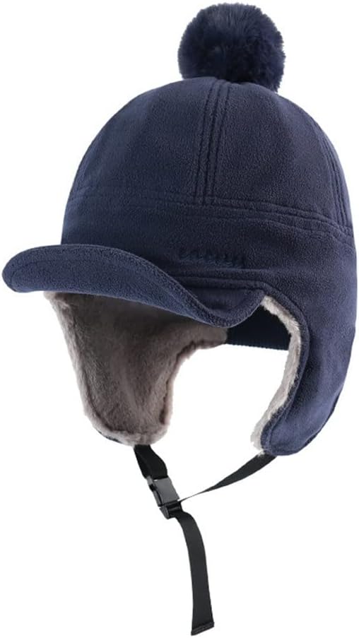 Winter Warm Bomber Hats Ear and Windproof Ski Cap Thick Plush Men Women's Snow Cap Ear Flaps(D)