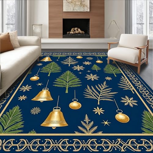 Design&I Low Pile Flatwoven Area Rug 3x5, Winter Evergreen and