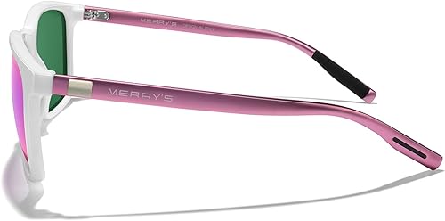 Miniatura 128 de MERRY'S S8286 Lentes de sol polarizados de aluminio, unisex, estilo de época, para hombres y mujeres 0c03 Marco negro/lente de espejo verde/patillas