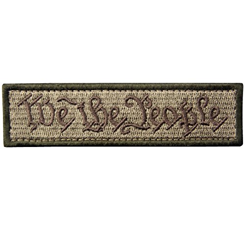 We The People Tactical Embroidered Morale Applique Fastener Hook&Loop Patch - Multitan #TOP16