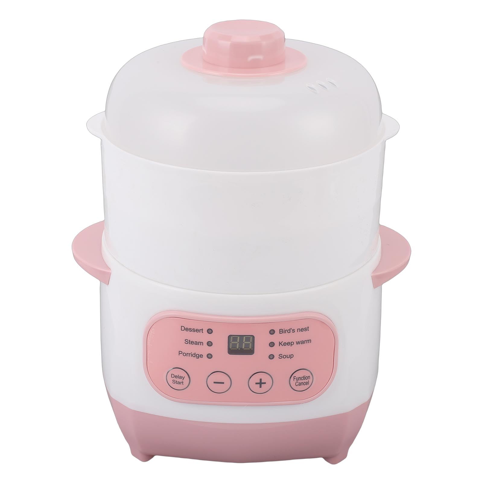Rengue Olla Eléctrica para Estofado, Olla de Cocción Lenta, Mini para Sopa para Familias Pequeñas con Cesta Humeante, Eléctrica para Estofado de 1 Litro de Capacidad, Interior de Cerámica, 200 W,