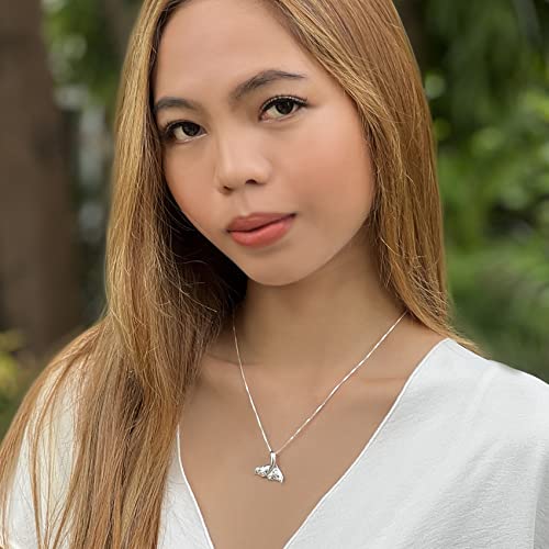 Sterling Silver Engraved Whale Tail Pendant Necklace, 16+2" Extender4