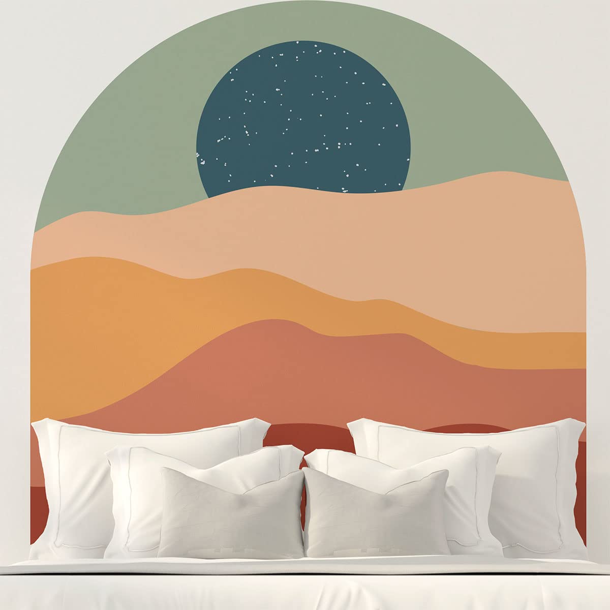 Non-Woven Wallpaper Pre-Glued Giant Murals Dune and Stars Decorative Adhesive 60 x 60 cm