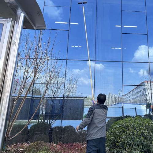 YXXSDP Indoor/Outdoor High Window Glass Cleaner Tool, Highest Height Window Cleaning Kit with Rubber Squeegee and Adjustable Pole, Car Windshield/Greenhouse Window Mop(3.3-18.7ft/1-5.7m)