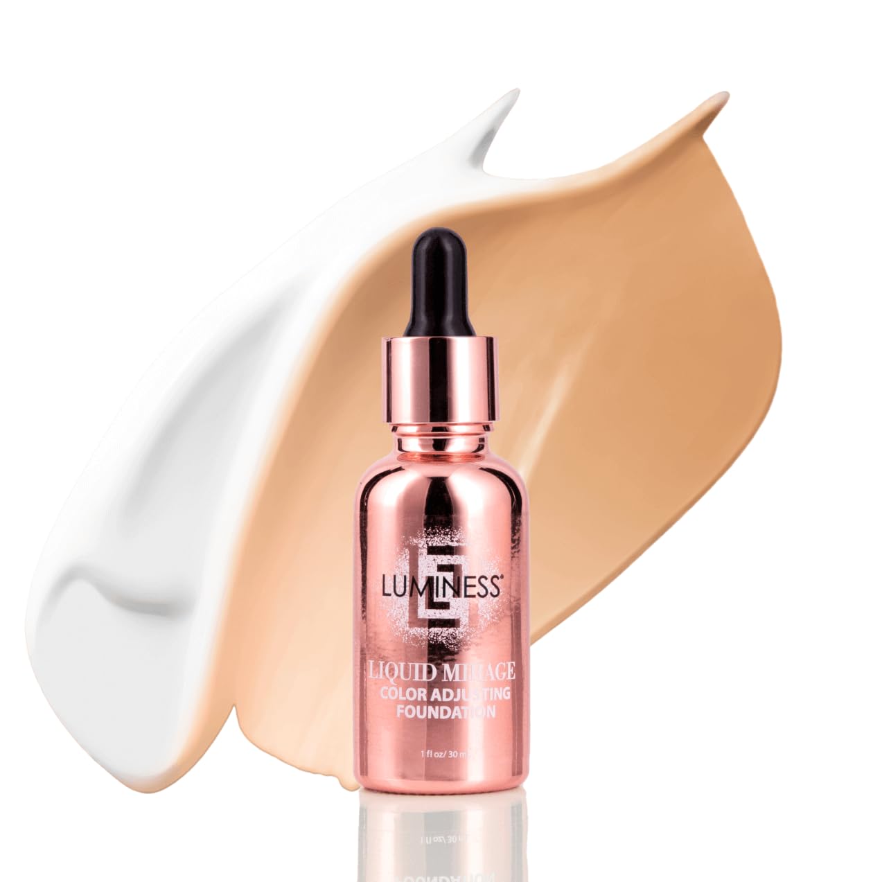 LUMINESS Liquid Mirage Color Changing Foundation - Skin care Infused Makeup w Hyaluronic Acid Vitamin E Hydrating Face