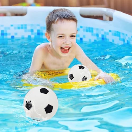 Coriver Mini-Fußball, 4 Stück Schwarz-Weiße Kleiner Fußbälle, 15cm Mini Soft Kleinkind Ball Mit Luftpumpe, Sportspielzeug für Garten Außenbereich, Kleiner Sportball für Das Training Drinnen Draußen