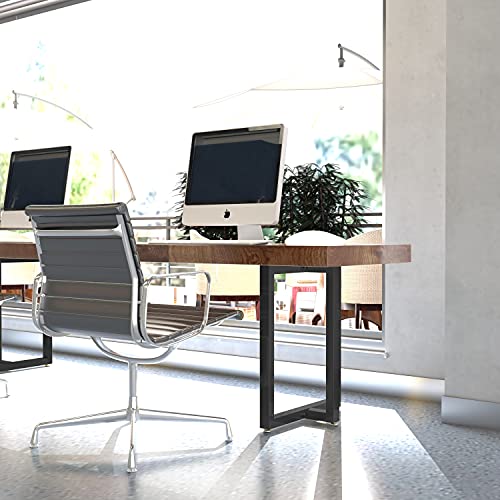 Image of HOMEKAYT Metal T-Shape Desk Legs 28 inchx 24 inch Heavy Duty, 2 Pcs - Black
