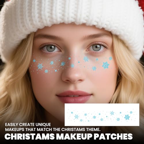 Christmas Glitter Freckles & Gems, Makeup Kit Face Tattoos for Xmas - Image 3