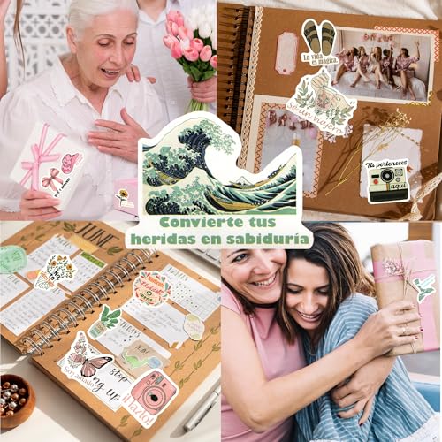 Image of ​Spanish Motivational Stickers | Spanish Boho Quotes for Scrapbook,Water Bottles,Laptop,Planners & Journals | Positive Gifts for Teen,Adult,Teacher