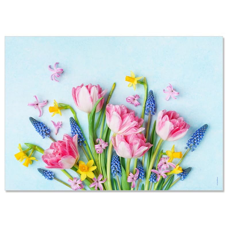 Sets de table en papier de qualité supérieure DIN A3 à motif fleurs colorées - 5