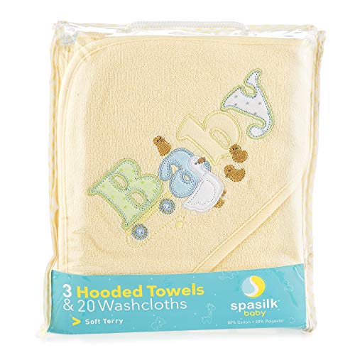 Image of Spasilk 23-Piece Essential Baby Bath Gift Set, Yellow