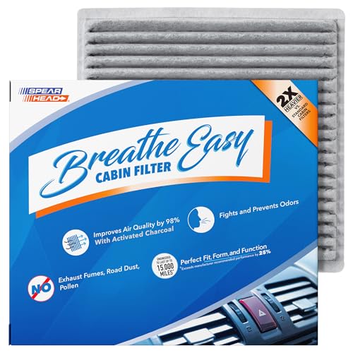 Image of Spearhead Odor Defense Breathe Easy AC & Heater Cabin Filter | Fits Select 2000-14 Mazda, Mitsubishi, Subaru, Toyota Like OEM | Up to 25% Longer Lasting w /Activated Carbon (BE-846A)
