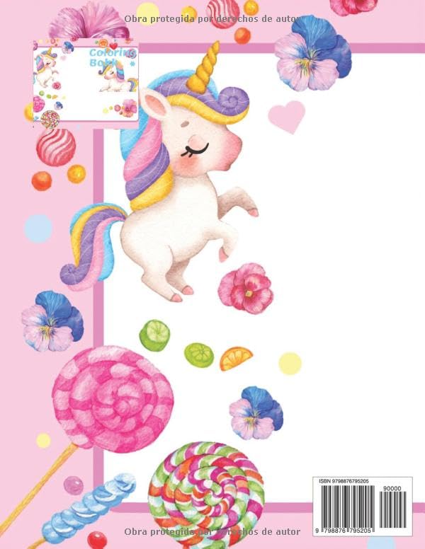 Vista 2 de Unicorn Coloring book (Spanish Edition)
