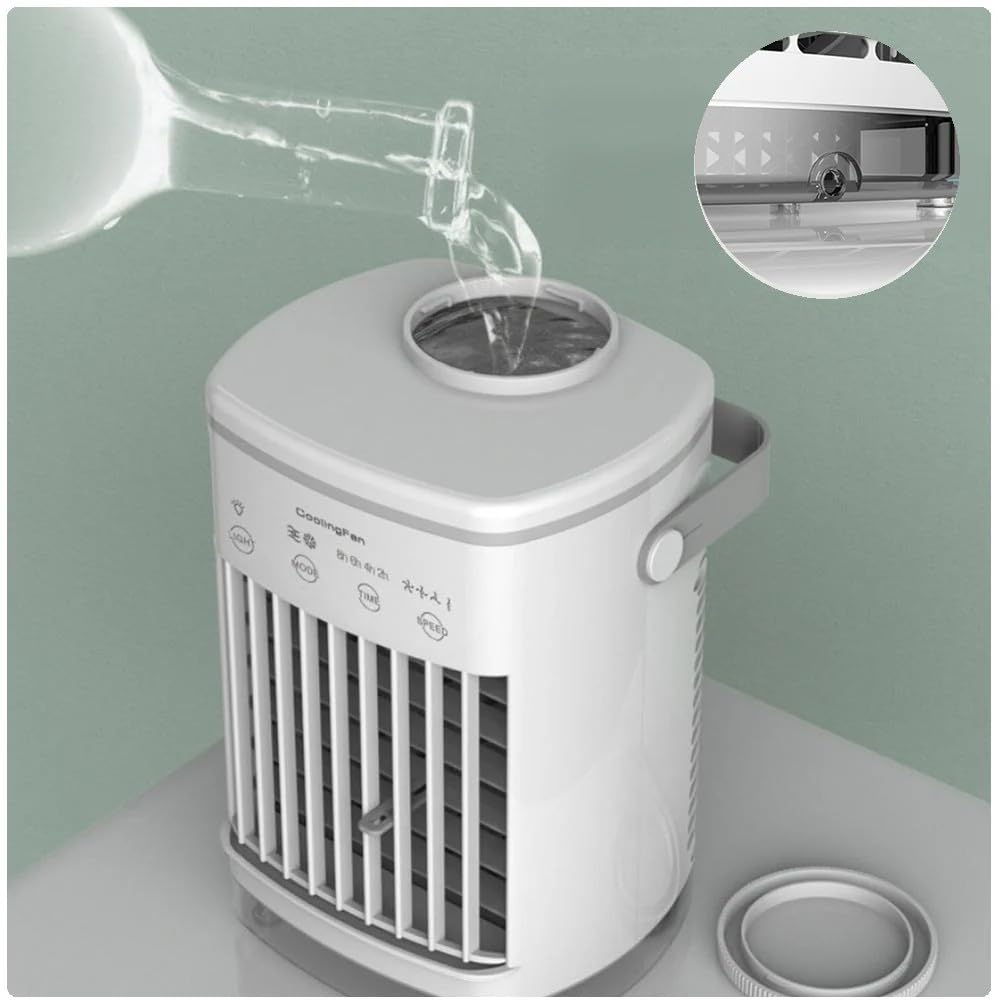 Cooling Sense Portable Air, Cooler Coldeez cooling ace 5-in-1 Smart Mobile AC Water Cooling Fan(Blanc CF-006A)