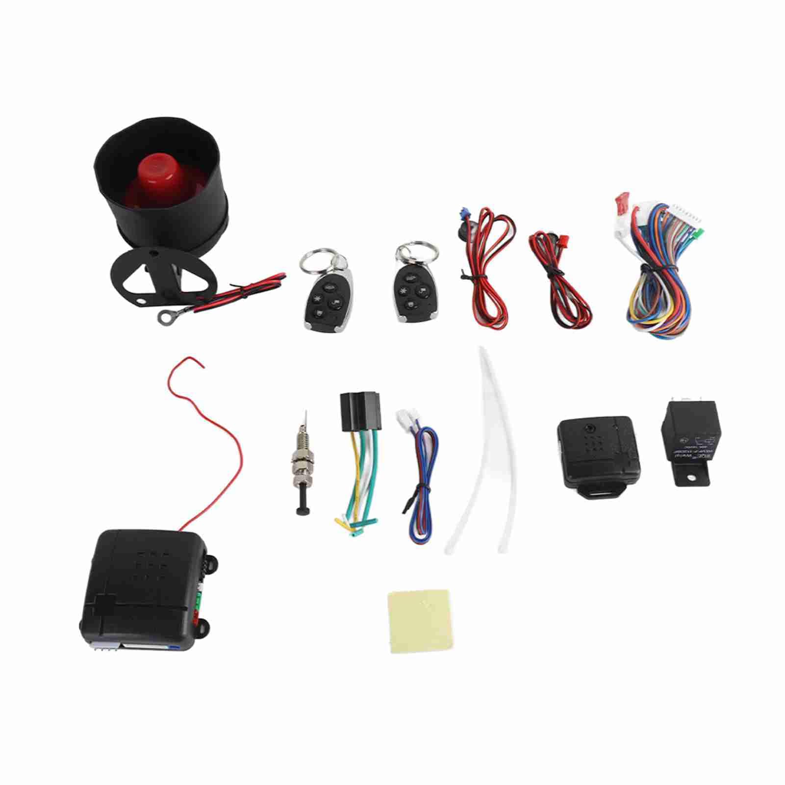 Kit Universal de Alarma antirrobo para automóvil - de Alarma antirrobo de Seguridad para vehículos con 2 Controles remotos, Sirena y arnés de cableado - Armado de Seguridad