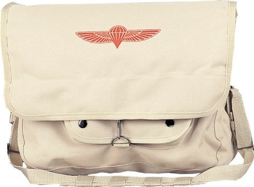 Khaki Israeli Paratrooper Shoulder Bag w/Emblem