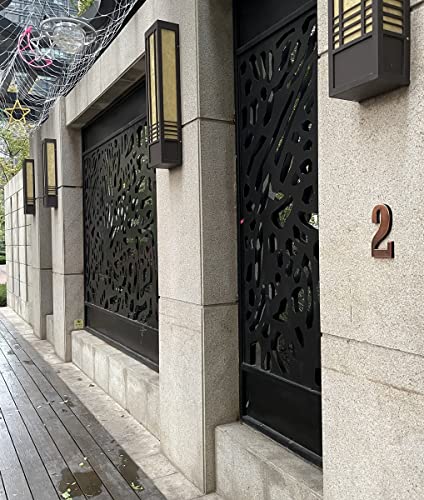 8 Inch House Door Address Numbers No.2 Self-Adhesive For Floor Yard Gate Buliding Sign Decor Project, Copper Metal Shiny. #TOP4