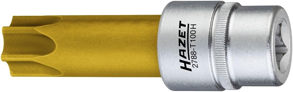 Hazet nocke Ondas de versteller Torx destornillador de vaso con orificio, cuadrado, 12,5 mm, 1/2 pulgadas, Tamper Resistant – Perfil ancho de llave, 1 pieza, recubrimiento TIN, 2788 de t100h