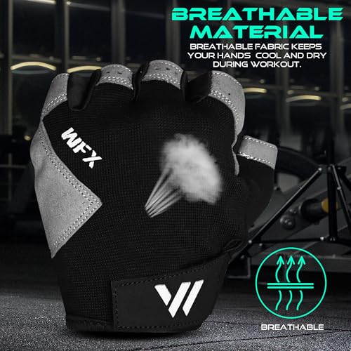 WESTWOOD FOX Fitnesshandschuhe für das Fitnesstraining rutschfest stoßdämpfend Gewichtheberhandschuhe gepolsterter Griff atmungsaktiv Fingerlose Trainingsunterstützung (Without Support, L)