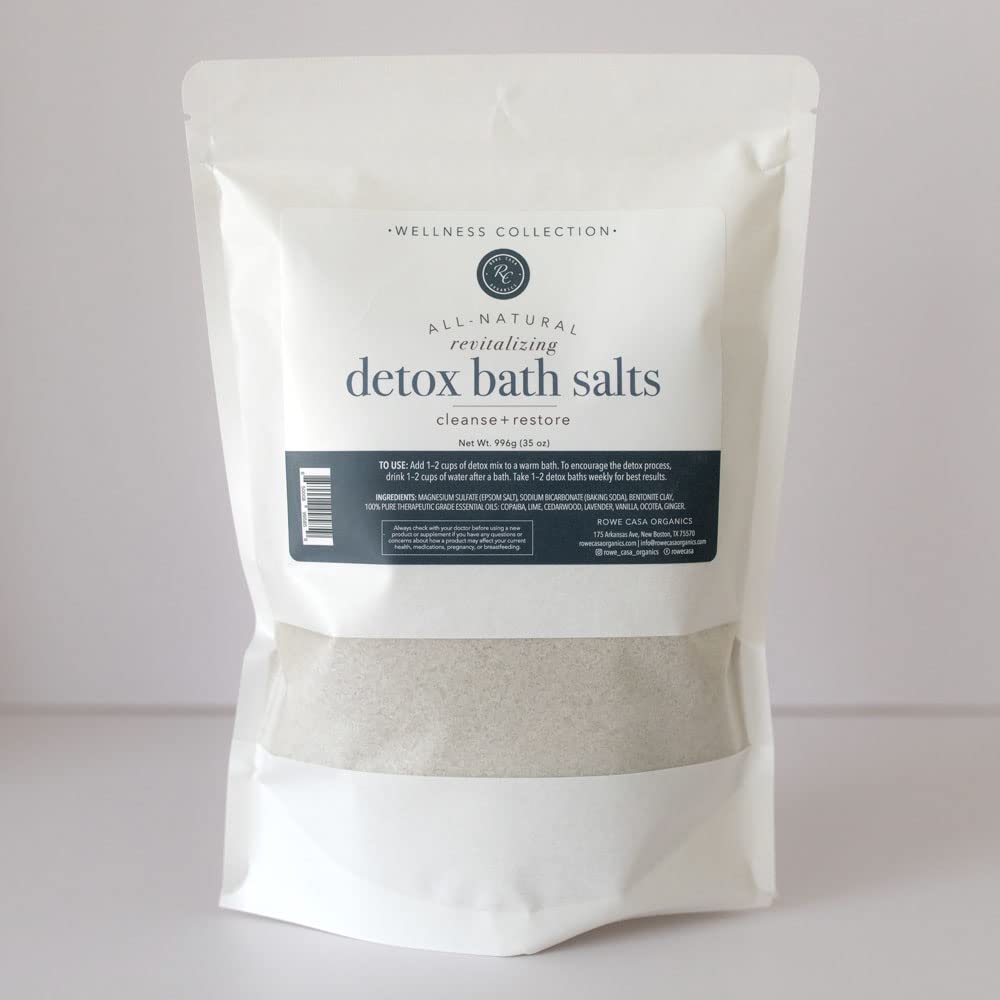 Rowe Casa Organics Sales de baño de desintoxicación, baño de desintoxicación natural para limpieza corporal, 992.2 g Y