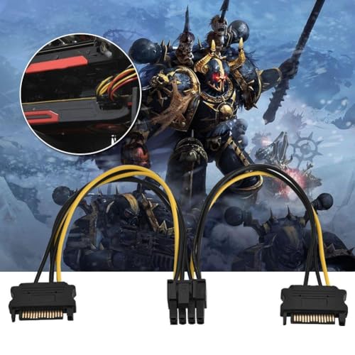 DEWIN PCI Express Power Cable, 15 Pin Dual SATA Male to 8 Pin Female PCI-E Video Card Power Supply Adapter Cable