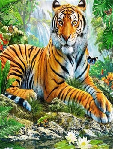 Canevas kit complet tigre 50x70cm pour créer votre décoration murale maison