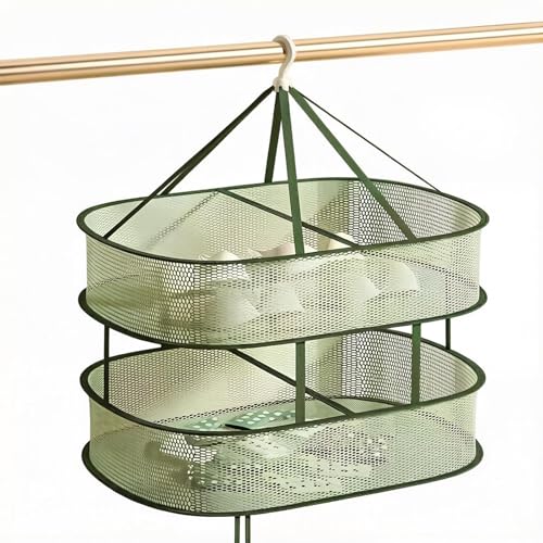 Filet de séchage à suspendre, 77 x 61 cm, pliable, respirant, étagère de séchage rotative à 360 °, pour sous-vêtements ou chaussettes, herbes, graines...