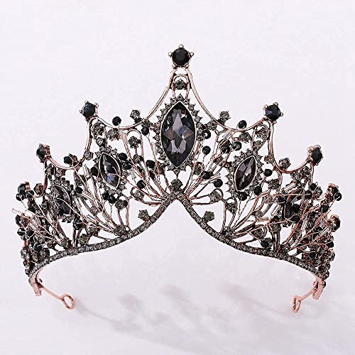 Coronas de novia sin tirones con cristales morados y base de bronce cómoda 4