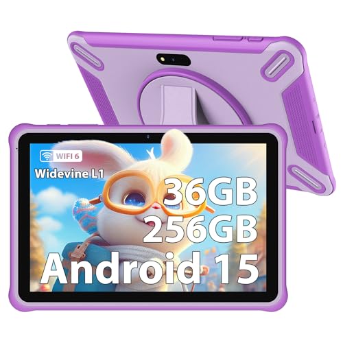 PIXPEAK Android 15 Tablet para niños 10 Pulgadas, 36GB RAM 256GB ROM (SD Expandible), Control Parental, Pantalla HD IPS, 5MP+2MP, 5G WiFi 6, Bluetooth, Tablet Educativo (Rosa)