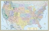 U.S. Map Poster (32 x 50 inches) - Laminated: a QuickStudy Reference Tool