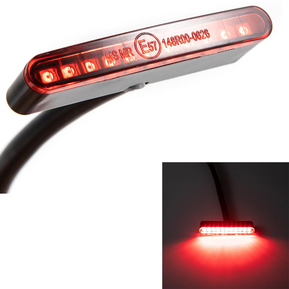 Mini Moto Feu Arrière LED Moto Feux stop Lampe de Frein pour Scooter ATV Cafe Racer Bobber Feux Arrière (Rouge)