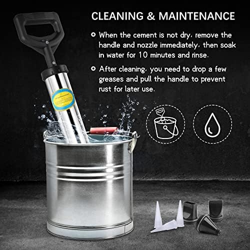 Stainless Steel Cement Caulking Gun, SS SHOVAN Cement Caulking Pump, Mortar Pointing Tool Grouting Gun Sprayer Applicator Tool for Cement Lime