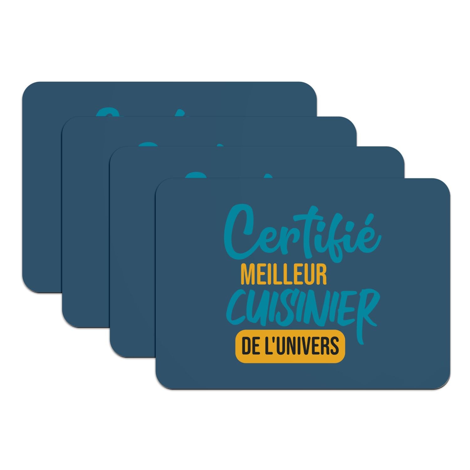 Set de table bleu en caoutchouc lot de 4 à offrir aux passionnés de cuisine