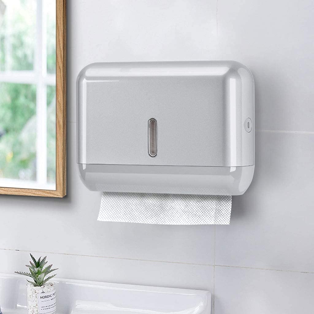 BKEKM Toallas Despachador Dispensador de Toallas de Papel con Cerradura Dispensador de Toallas de Mano Comercial Impermeable Soportes de Toallas de Papel para el hogar montados en la Pared práctico