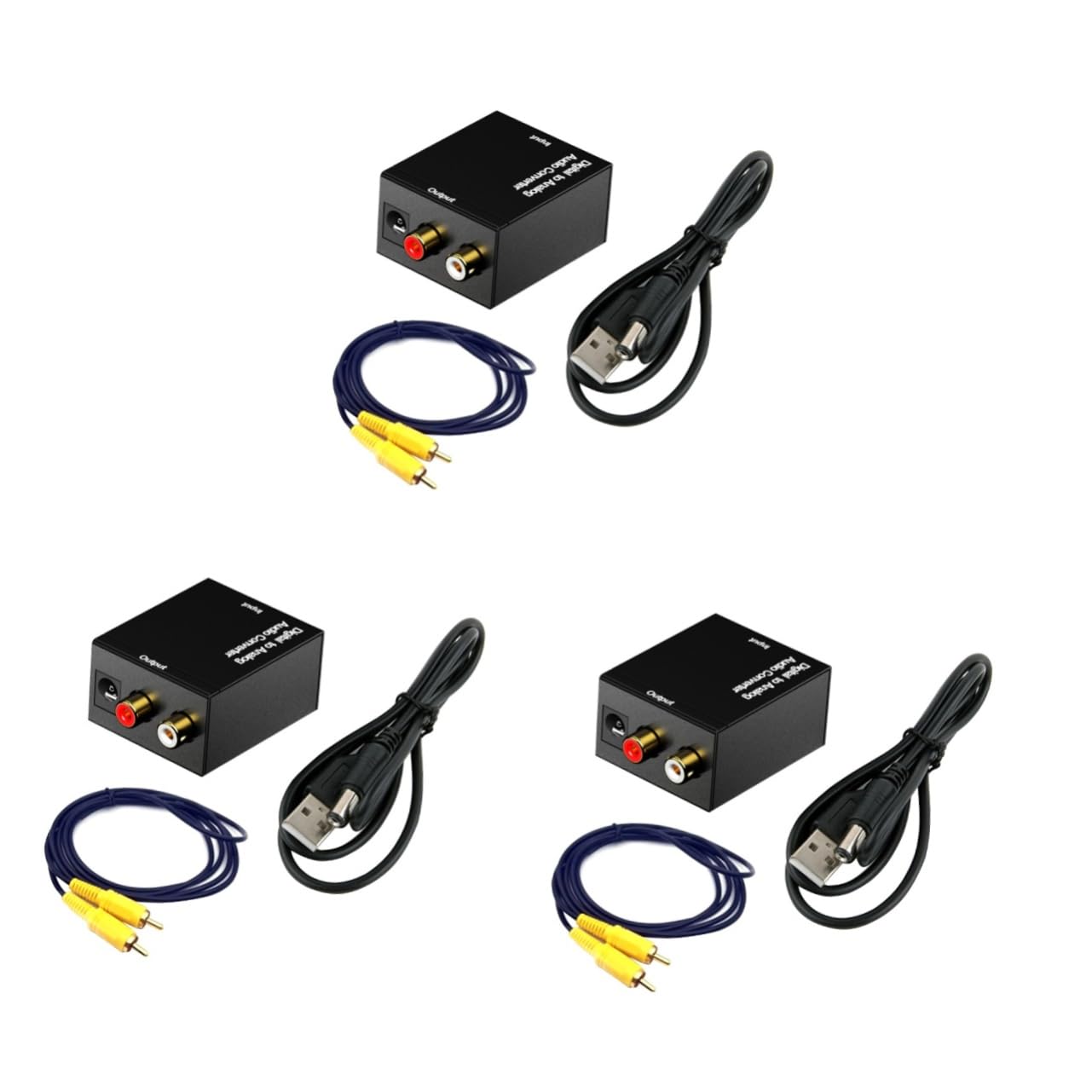 jojofuny 3pezzi Convertitore Audio Digitale Analogico Con Selettore Ottico e Coassiale Facile Installazione e Trasmissione Senza Rumore Compatibile Con Tv e Cuffie Nero
