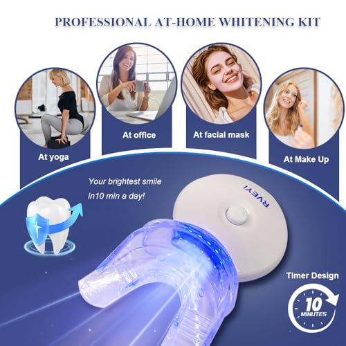 Image of Teeth Whitening Kit with 5 LED Light, 35% Carbamide Peroxide Gel Syringes+1 Desensitizing Gel, Timer Teeth Whitening Light Frendly for Sensitive Teeth