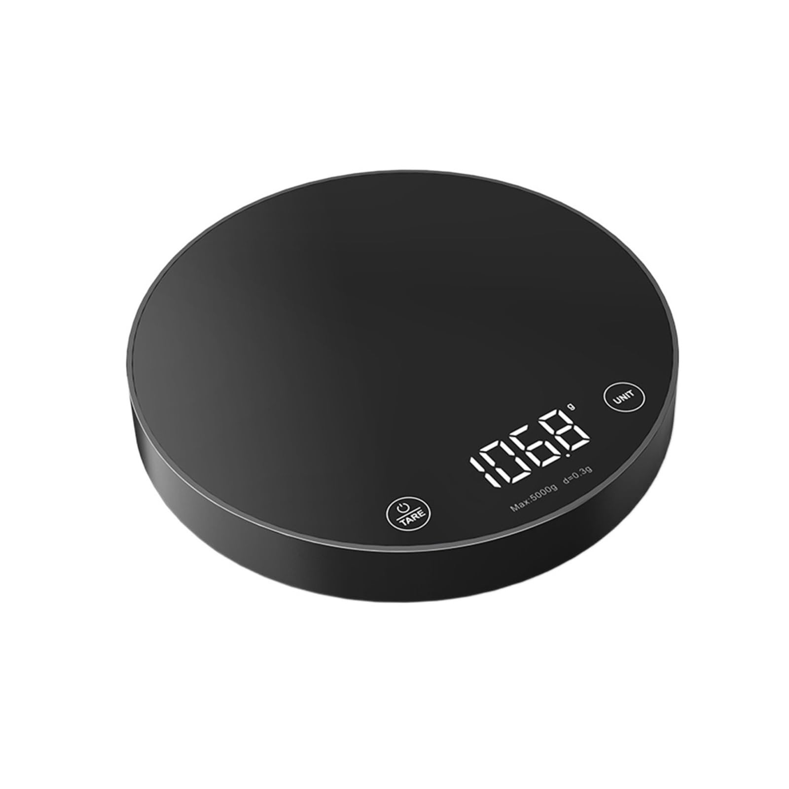 Waga Kuchenna Ruchoma Piekarnia ABS Szklana Waga Spożywcza Elektroniczny Bezprzewodowy Wyświetlacz LCD Równowaga Wysoka Precyzja Łatwa Obsługa(Black)