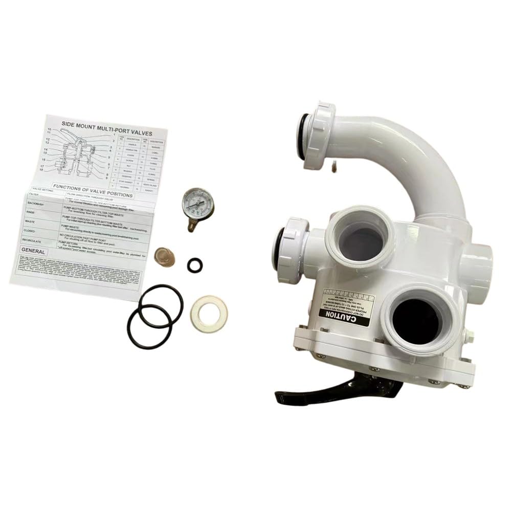 Kit de válvula multipuerto de 2 pulgadas para Pentair 261050, filtro de piscina de repuesto de 7 piezas para sistemas de arena y D.E., diseño a prueba de fugas con instalación