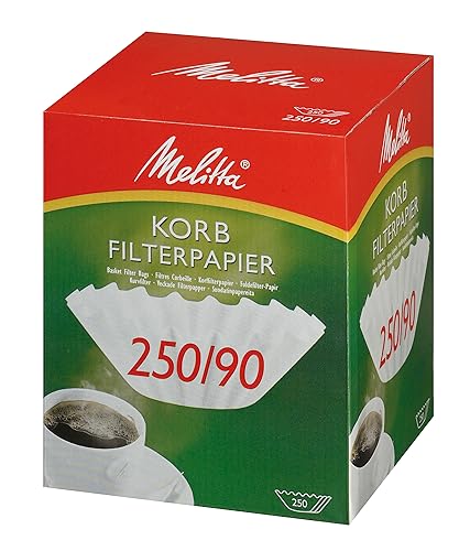 Melitta Lot de 250 filtres à panier, blancs, 90
