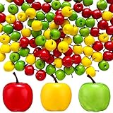 150 Pcs 1.4in Artificial Fake Apples Realistic Artificial Fruits Mini Fake Fruit Apple Simulation Faux Apples Plastic Fruits for Rosh Hashana Harvest Festival Autumn Party Home Table Basket Decoration