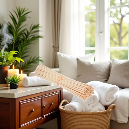 Tustao 30 Pcs Reed Diffuser Sticks, Natural Rattan Wood Sticks, Essential Oil Aroma Diffuser Refill Replacement Sticks for Home, Office, Reed Diffuser Sticks Home Fragrance