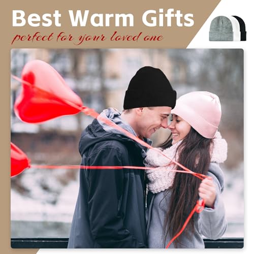 Image of Winter Beanie Acrylic Knit Cuffed Plain Hats Skull Cap Warm Beanies for Men Women