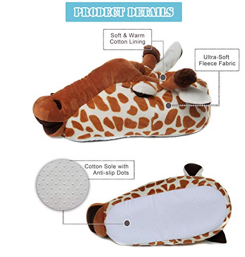Onmygogo Hausschuhe für Frauen, 3D Neuheiten Pantoffeln (37/40 EU, Giraffe, numeric_37)
