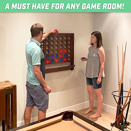 Image of GoSports Wall Mounted Giant 4 in a Row Game - Jumbo 4 Connect Family Fun with Coins